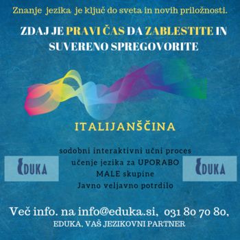 Znanje  jezika  je ključ do sveta in novih priložnosti. 