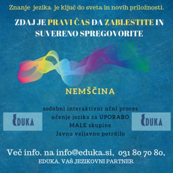 Znanje  jezika  je ključ do sveta in novih priložnosti. 