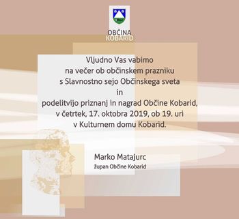 Slavnostna seja Občine Kobarid z nagrajenci