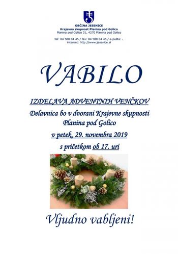 Delavnica: Izdelava adventnih venčkov