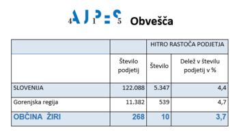 HITRO RASTOČA PODJETJA V OBČINI ŽIRI