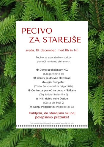 Pridružite se akciji - PECIVO ZA STAREJŠE