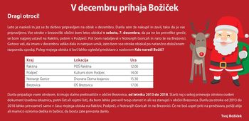 V soboto prihaja Božiček