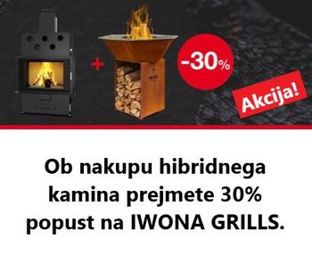 Ob nakupu hibridnega kamina 30% popust na vrtni žar