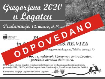 Odpovedano: Planinsko polje in EU projekt KRAS.RE.VITA; predavanje v okviru Gregorjevega 2020