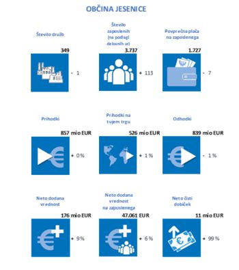 POSLOVANJE POSLOVNIH SUBJEKTOV V OBČINI JESENICE V LETU 2019 POSLOVANJE POSLOVNIH SUBJEKTOV V OBČINI JESENICE V LETU 2019