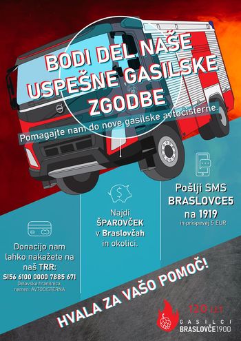 Braslovški gasilci s kolesom do novega gasilskega vozila
