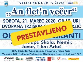 An flet'n večer prestavili na drugo leto