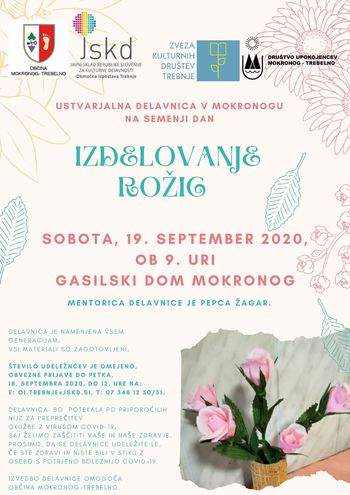 Ustvarjalna delavnica v Mokronogu na semenji dan: Izdelovanje rožic