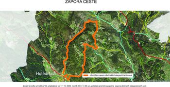 Zapora cest 49. tek prijateljstva Hotedršica