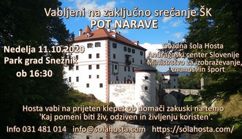 Vabilo na zaključno prireditev ŠK Pot narave - brezplačno Vabilo na zaključno prireditev ŠK Pot narave - brezplačno
