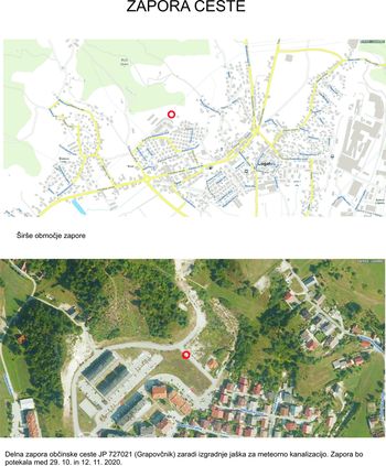 Zapora ceste Grapovčnik