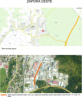 Zapora ceste v industrijski coni