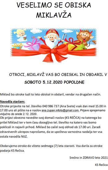 Miklavž pride na Rečico