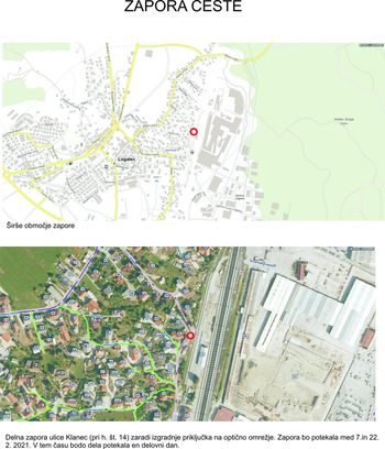 Zapora ulice Klanec