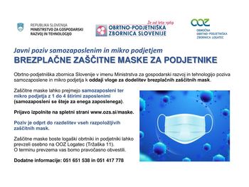 Brezplačne zaščitne maske za podjetnike
