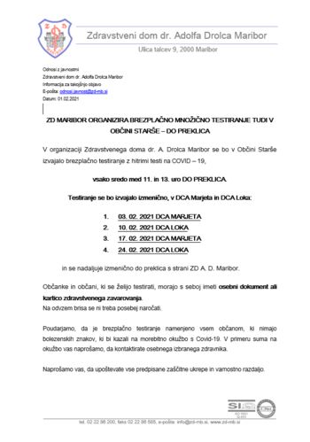Brezplačno testiranje