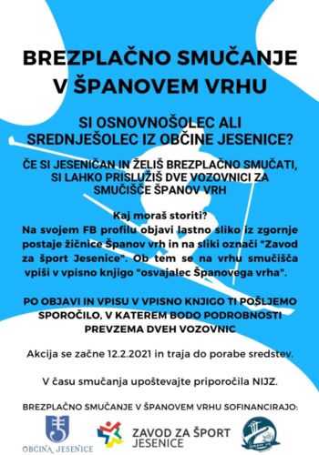Možnost brezplačnega smučanja v Španovem vrhu