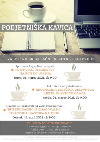 ZAČENJAMO S PODJETNIŠKIMI DELAVNICAMI V SKLOPU PROJEKTA PODJETNIŠKA KAVICA