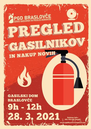 PGD Braslovče organizira pregled gasilnikov
