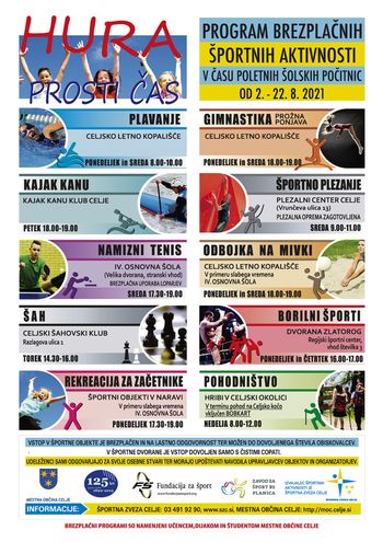 Hura, prosti čas - Brezplačne športne aktivnosti za otroke