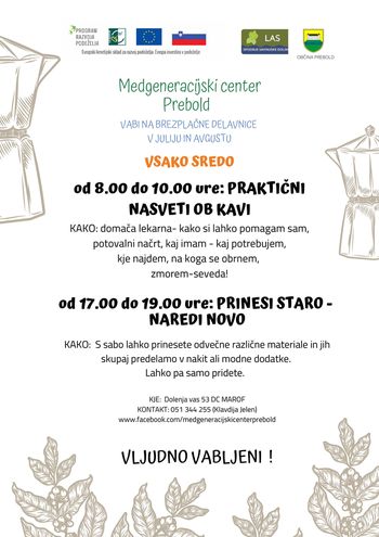 Medgeneracijski center - vsako sredo praktični nasveti