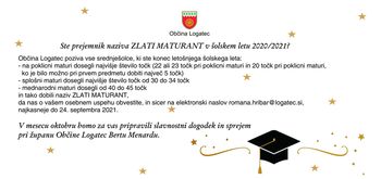 Ste prejemnik naziva ZLATI MATURANT v šolskem letu 2020/2021? Ste prejemnik naziva ZLATI MATURANT v šolskem letu 2020/2021?