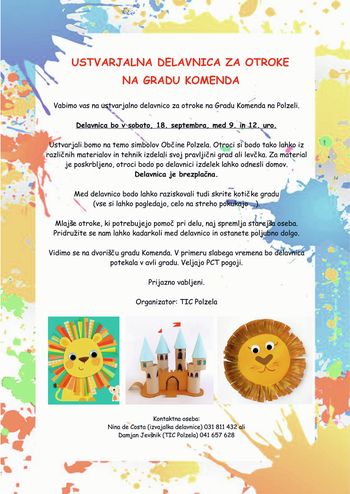 Ustvarjalna delavnica za otroke na gradu Komenda
