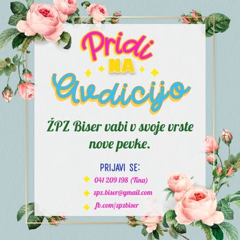 Rada poješ? Pridruži se nam!