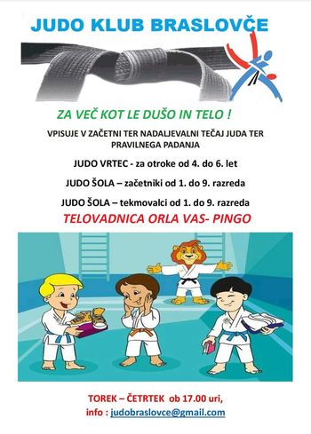 Vpis v začetni in nadaljevalni tečaj juda
