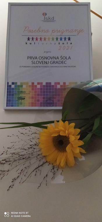 PRVA OSNOVNA ŠOLA SLOVENJ GRADEC – PREJEMNICA NAZIVA KULTURNA ŠOLA