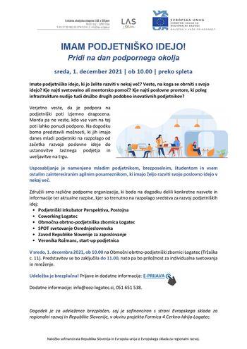 Dan podpornega podjetniškega okolja