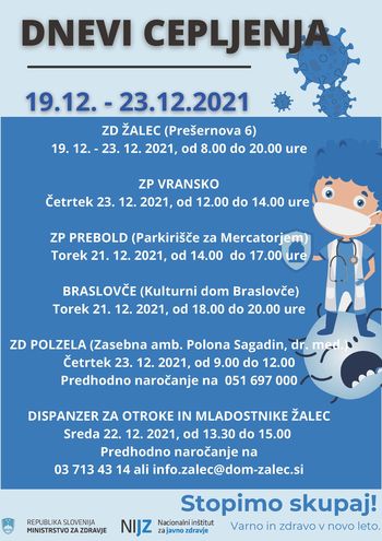 Cepljenje v Preboldu, 21. 12. 2021 Cepljenje v Preboldu, 21. 12. 2021
