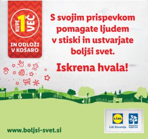 Zbiranje hrane za ljudi v stiski v trgovini Lidl