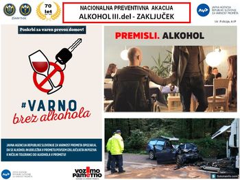 Zaključek tretjega dela  Nacionalne preventivne akcije ALKOHOL 