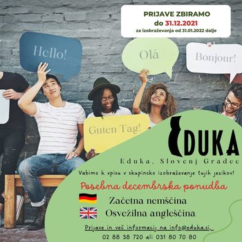 Vabimo k vpisu v skupinsko izobraževanje tujih jezikov!