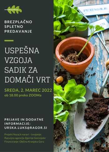 Brezplačno spletno predavanje USPEŠNA VZGOJA SADIK ZA DOMAČI VRT