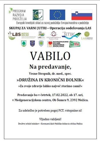 Predavanje DRUŽINA IN KRONIČNI BOLNIK