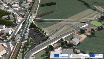 Grafična vizualizacija podvoza Vnanje Gorice in animacija obnove železniškega odseka Brezovica - Preserje
