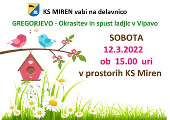 DELAVNICA GREGORJEVO - dan ko se ptički ženijo in ko pozdravljamo pomlad!