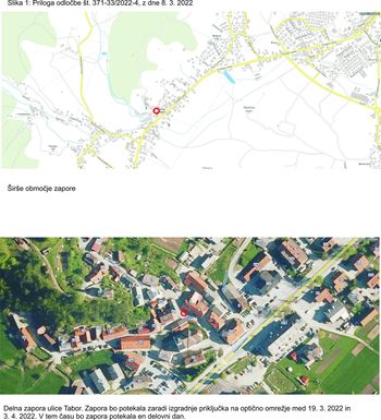 Delna zapora ulice Tabor