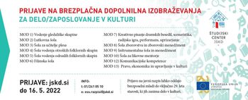 PRIDOBIVANJE DODATNIH   ZNANJ ZA MLADE NA PODROČJU KULTURNIH DEJAVNOSTI V OKVIRU JSKD
