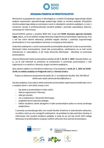 Socialna podjetja in prostovoljstvo