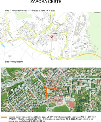 Zapora ceste zaradi prireditve Farni dan