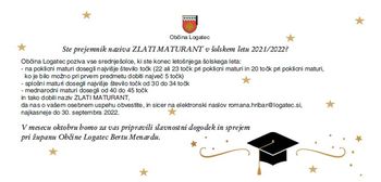 Ste prejemnik naziva ZLATI MATURANT v šolskem letu 2021/2022?