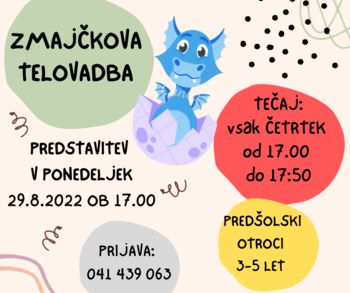 ZMAJČKOVA TELOVADBA 3-5LET - PREDSTAVITEV TEČAJA