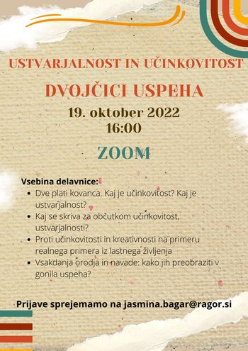 USTVARJALNOST IN UČINKOVITOST - DVOJČICI USPEHA