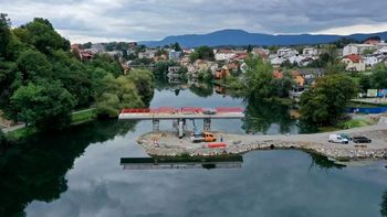 Zapora Župančičevega sprehajališča pri MC Oton