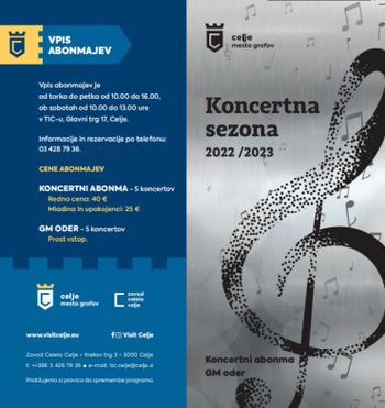 Vpis glasbenih abonmajev Zavoda Celeia Celje 2022/23