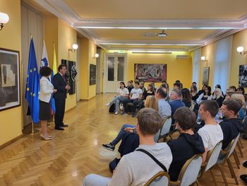 Župan Bojan Šrot sprejel mlade iz Singna in Gimnazije Lava 